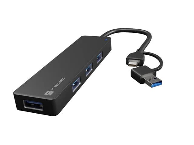NATEC HUB USB-C 3.0 MAYFLY 4-PORTS + USB-A ADAPTER - Image 4