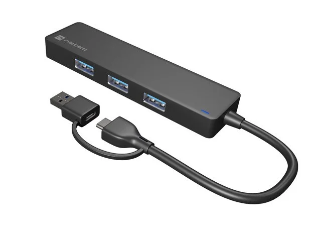 NATEC HUB USB-C 3.0 MAYFLY 4-PORTS + USB-A ADAPTER - Image 6