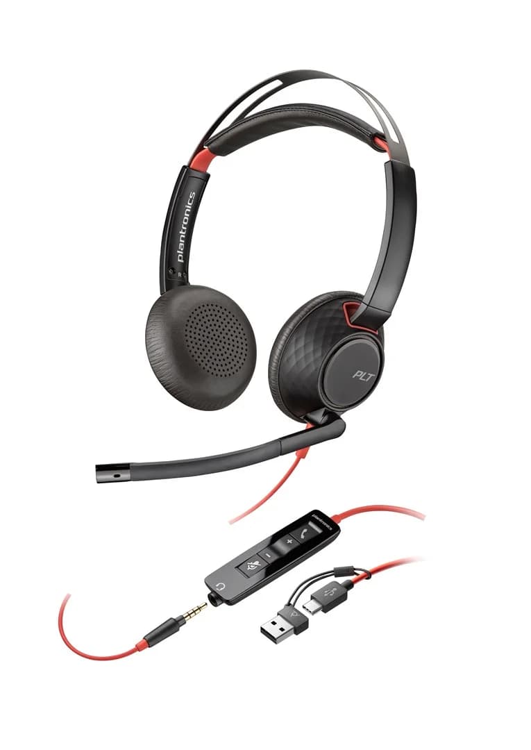 HP Poly Blackwire 5220 Stereo USB-C Headset +3.5mm Plug +USB-C/A Adapter - Image 5