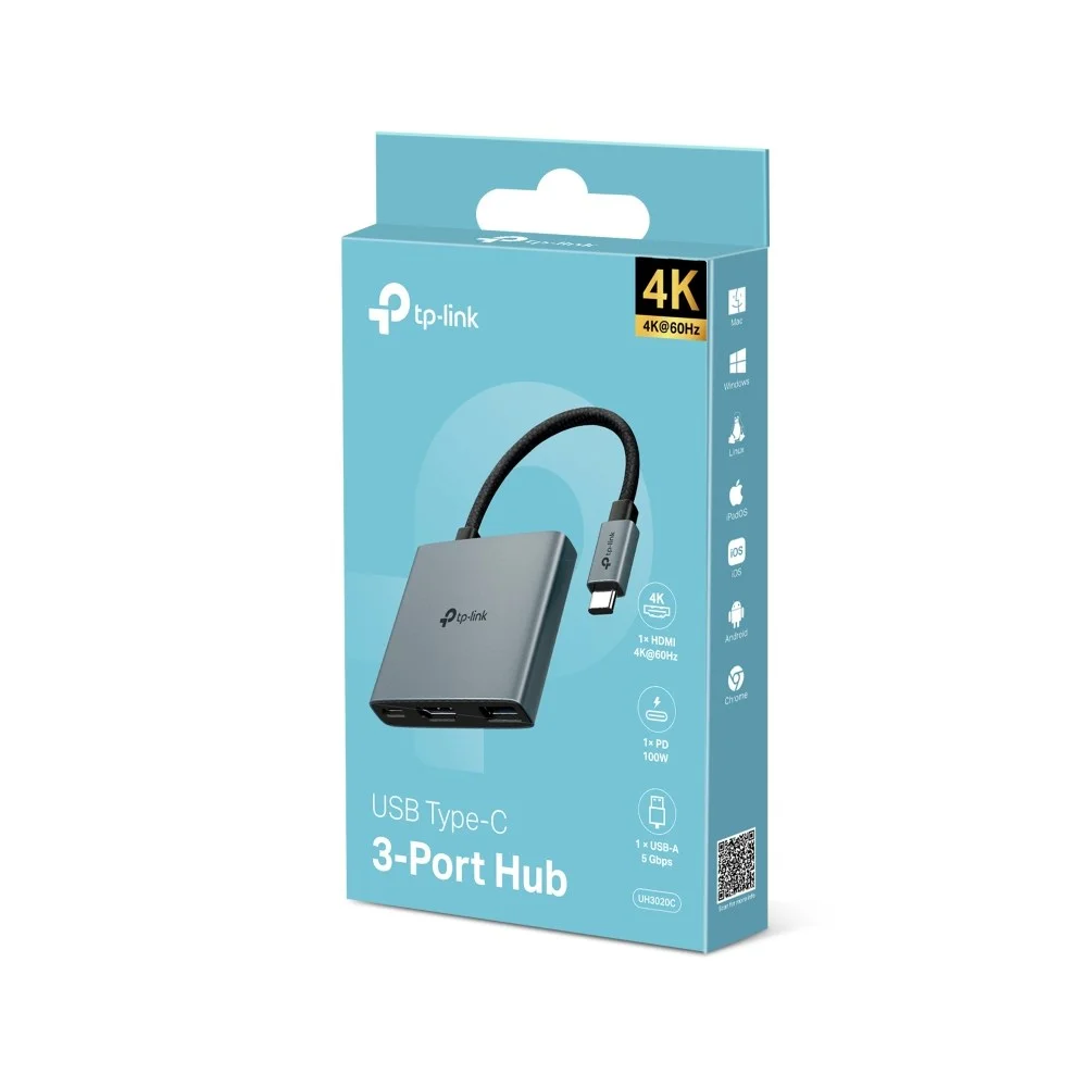 TP-Link UH3020C interface hub USB Type-C 5000 Mbit/s Grey - Image 2