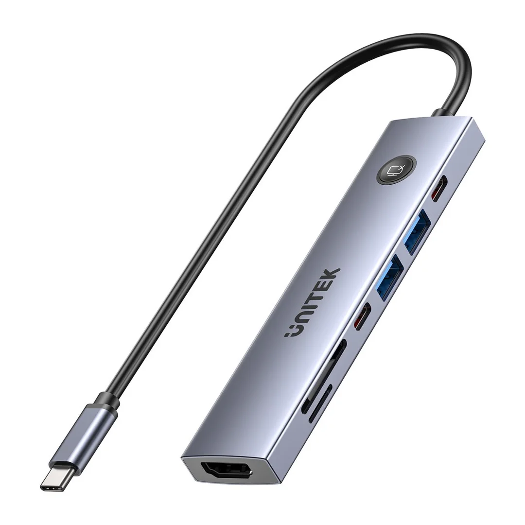 UNITEK USB-C 7-in-1 PD 100W HDMI 2.0 HUB WITH ON/OFF SWITCH - Image 1