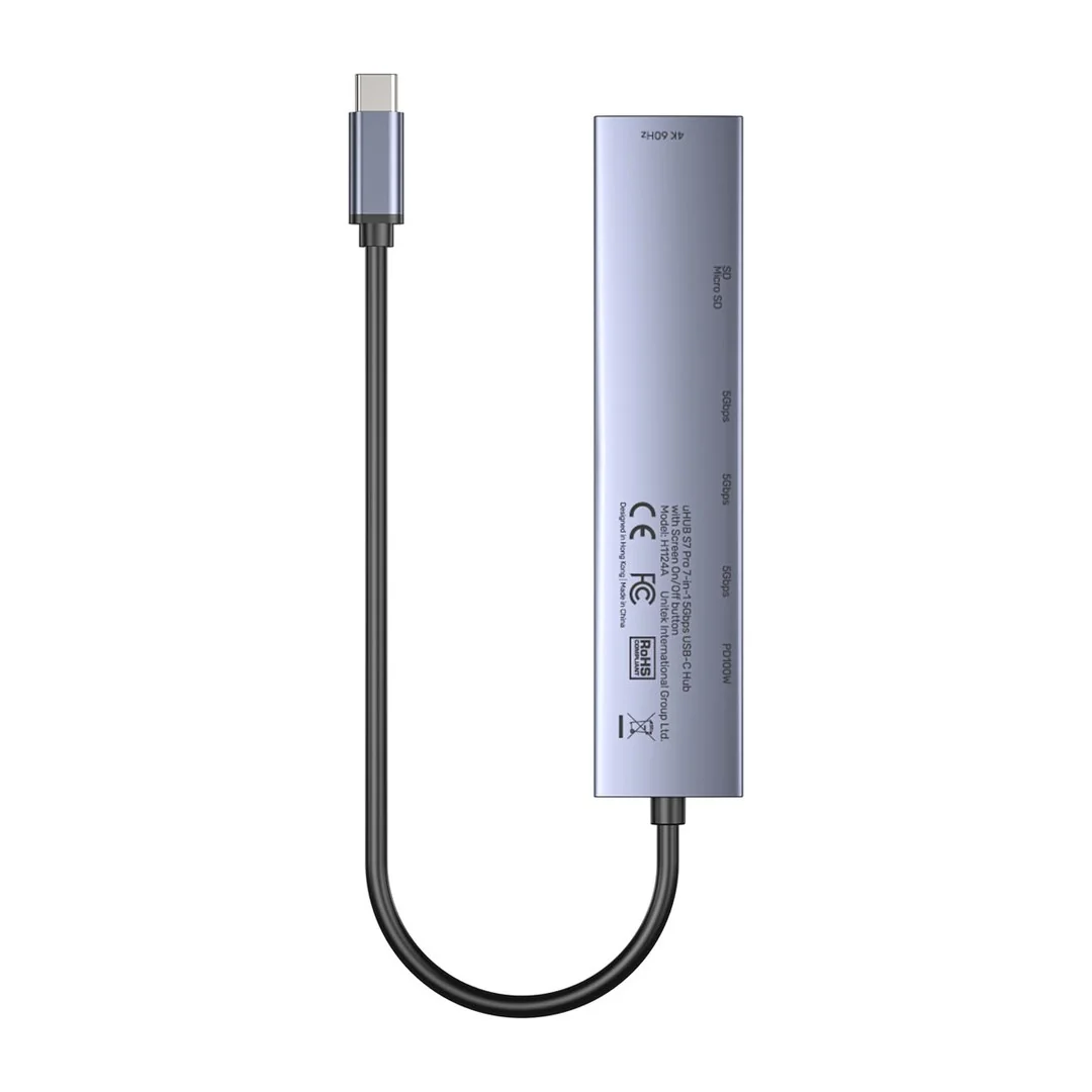 UNITEK USB-C 7-in-1 PD 100W HDMI 2.0 HUB WITH ON/OFF SWITCH - Image 9