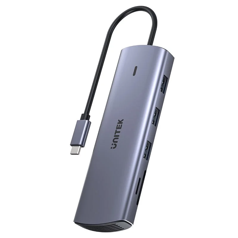 UNITEK 9-in-1 USB-C Hub, HDMI, VGA, SD, RJ45, PD 100W - Image 1