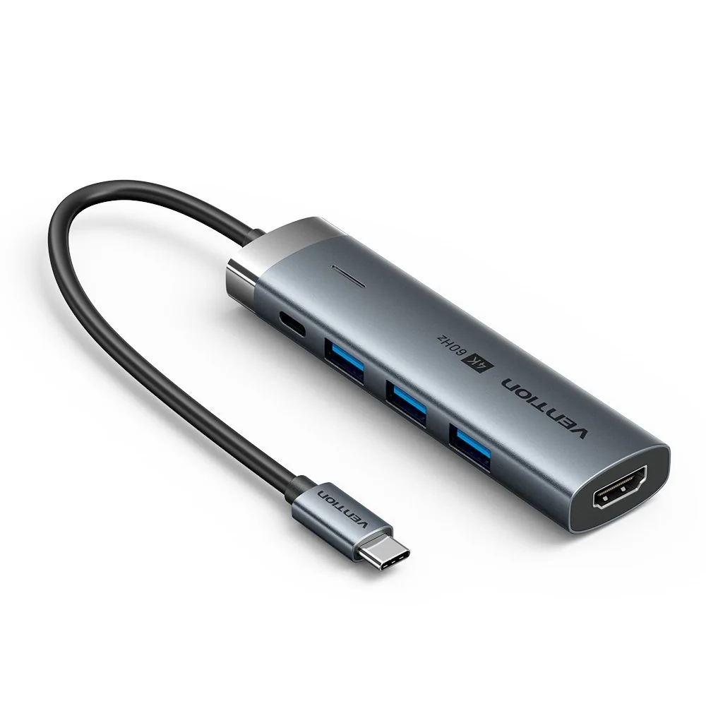 Vention 5-in-1 USB-C Hub 100W PD 5Gbps 4K@60Hz - Image 2