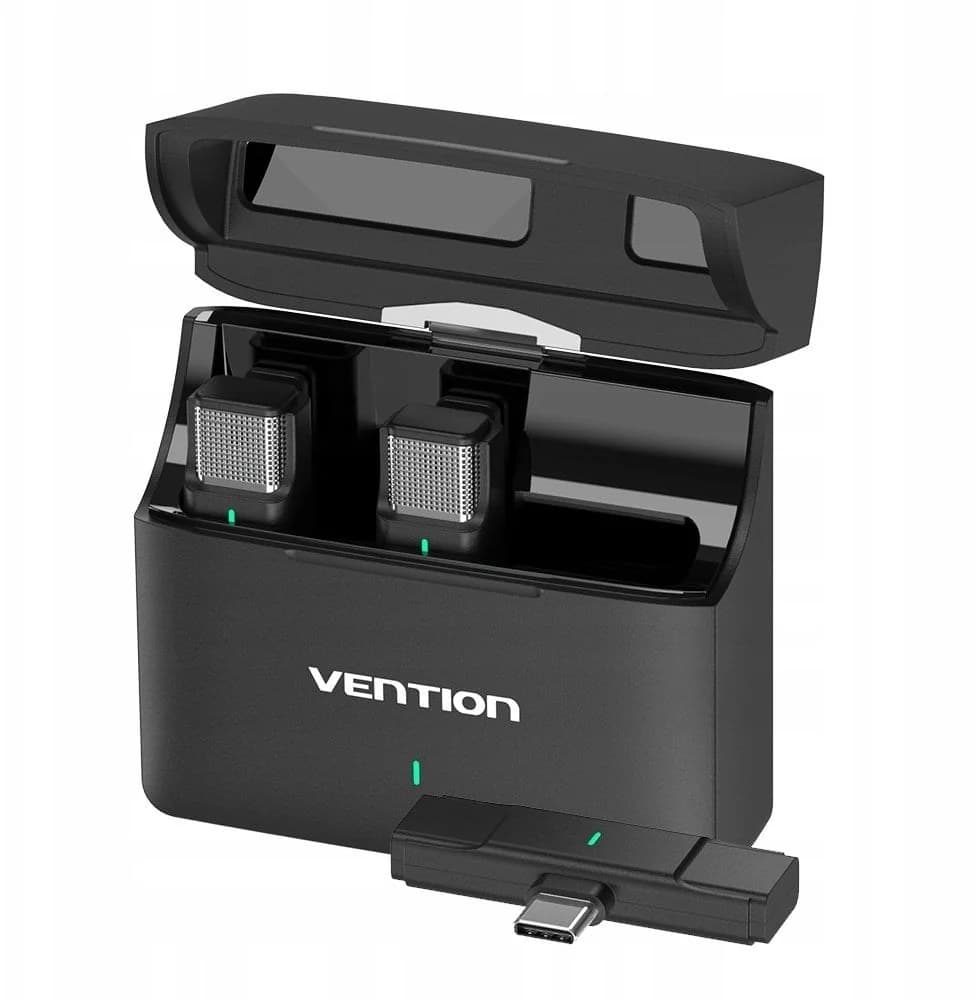 Set of 2 Vention USB-C microphones + charging case - Image 1