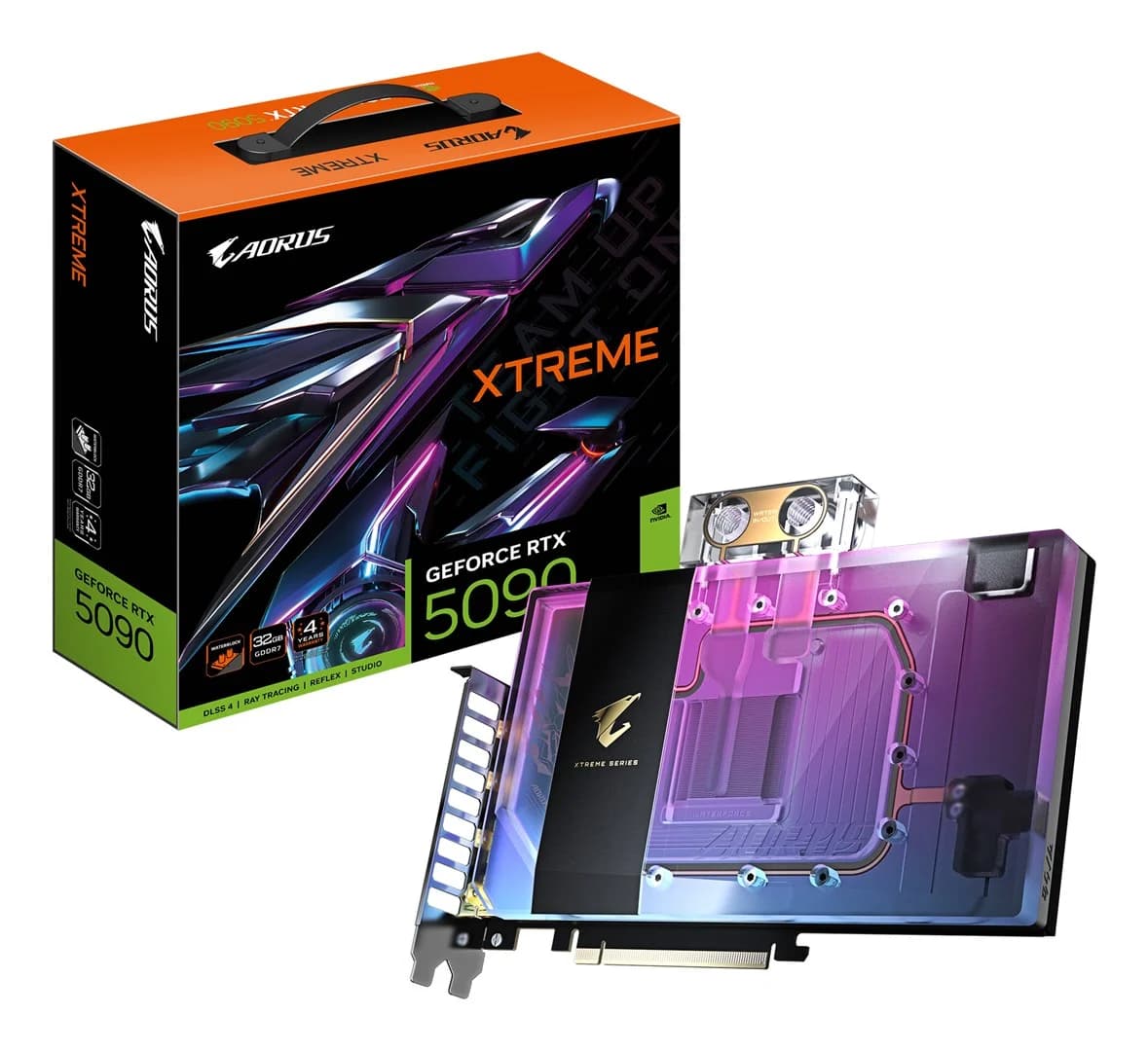 GIGABYTE AORUS GeForce RTX 5090 XTREME WATERFORCE WB 32G Graphics Card - 32GB GDDR7 - Image 1