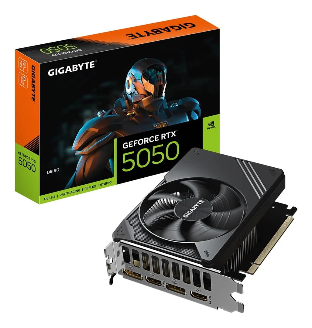 GIGABYTE GeForce RTX 5050 D6 8G Graphics Card - 8GB GDDR6, 128bit, PCI-E 5.0, 2572MHz Core Clock, 2 x DP, 2 x HDMI, NVIDIA DLSS 4, GV-N5050D6-8GD - Image 1