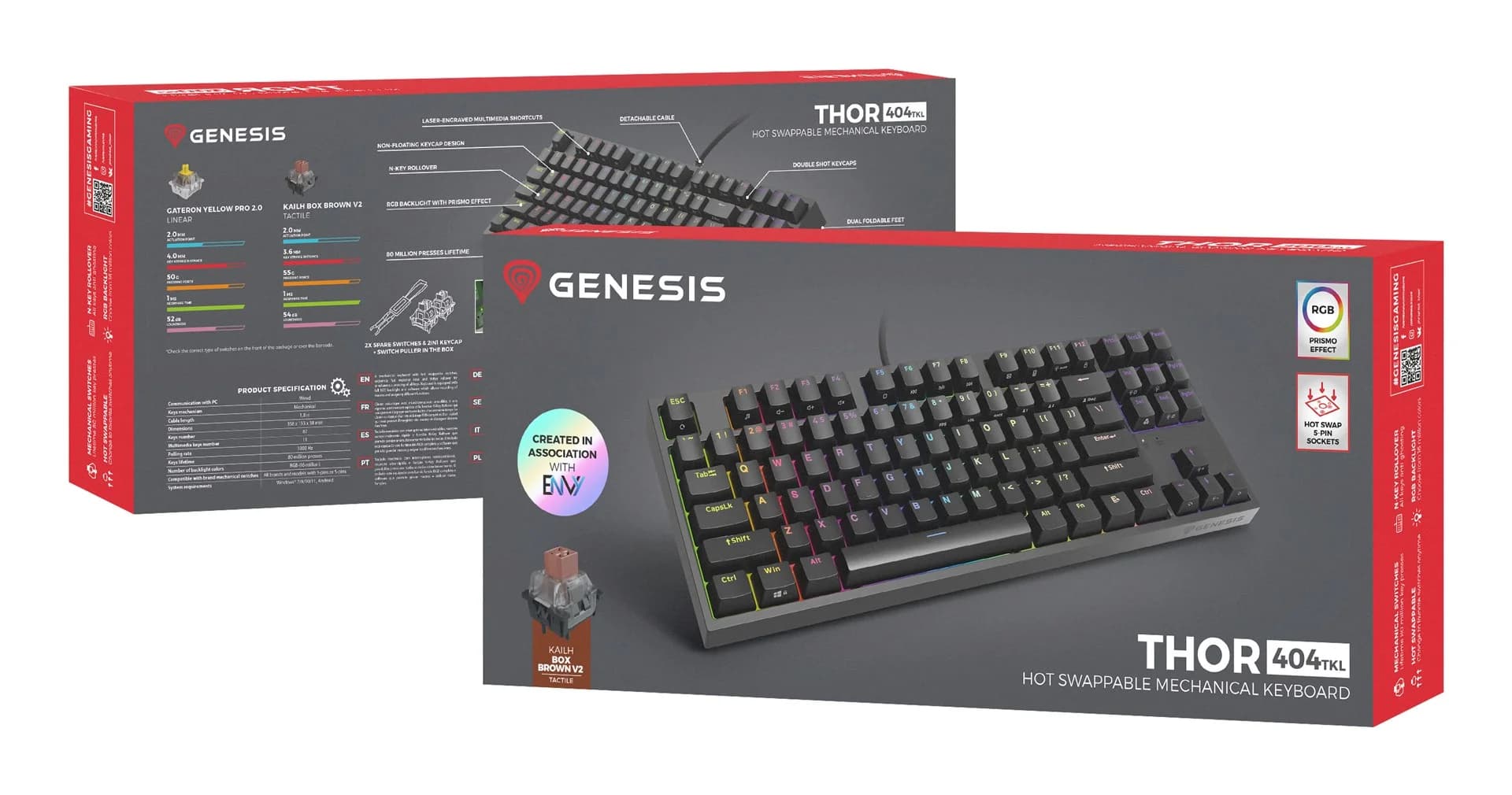 GENESIS Thor 404 TKL keyboard Gaming USB QWERTY US English Black - Image 2