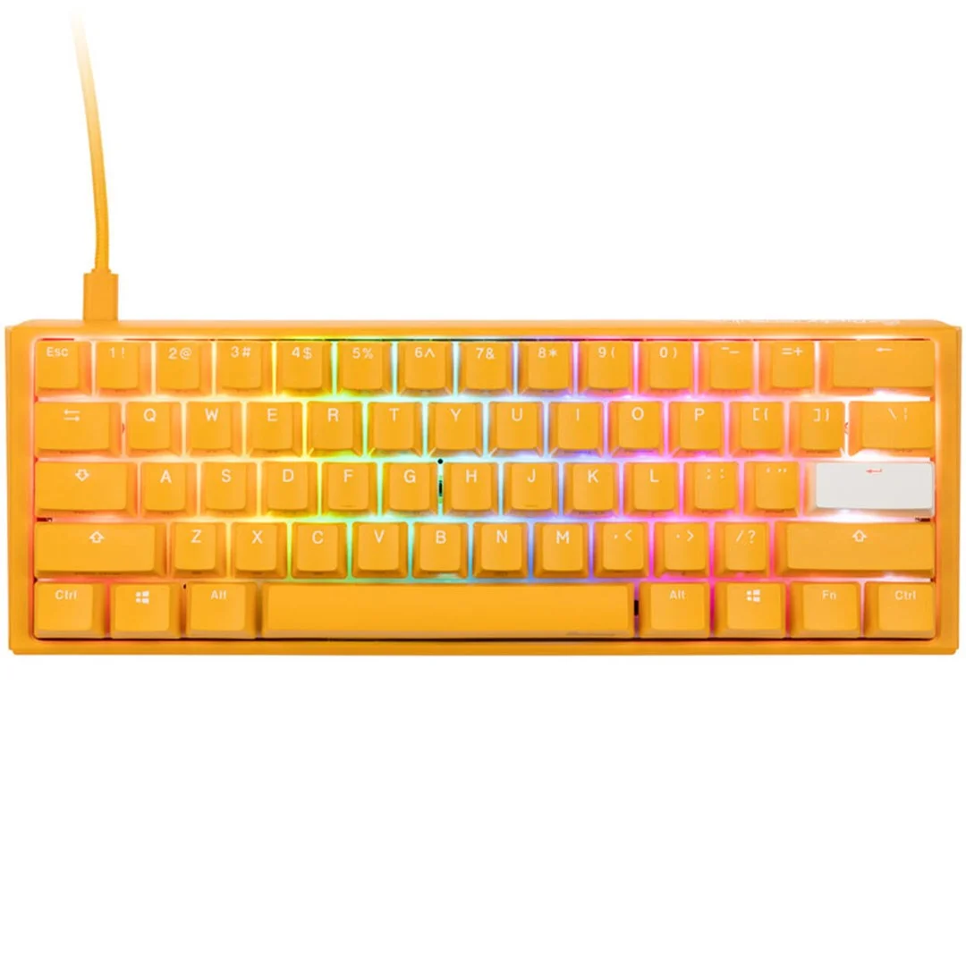Ducky One 3 Yellow Mini Gaming Tastatur RGB LED - MX-Clear US keyboard USB US English - Image 2