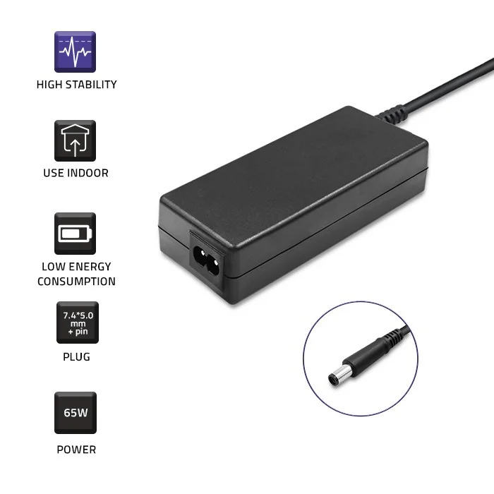 Qoltec 51519.65W Power adapter for Dell | 65W | 19.5V | 3.34A | 7.4*5.0+pin | +power cable - Image 3