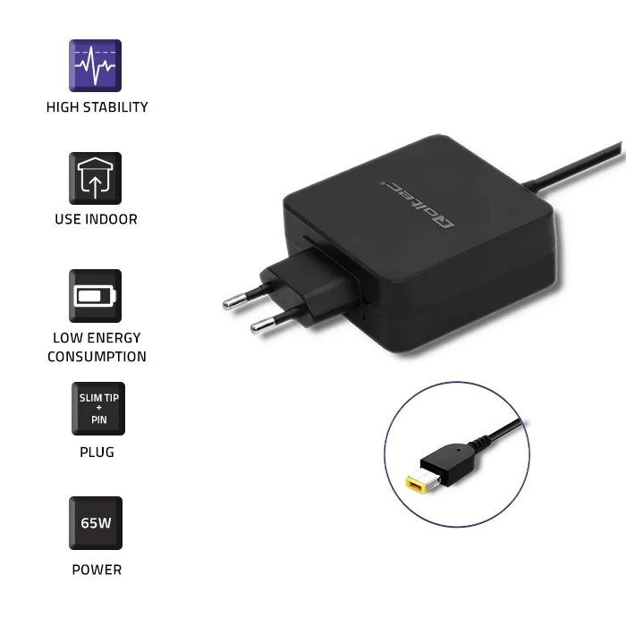 Qoltec 51766 Power adapter for Lenovo 65W | 20V |3.25A | Slim tip+pin - Image 3