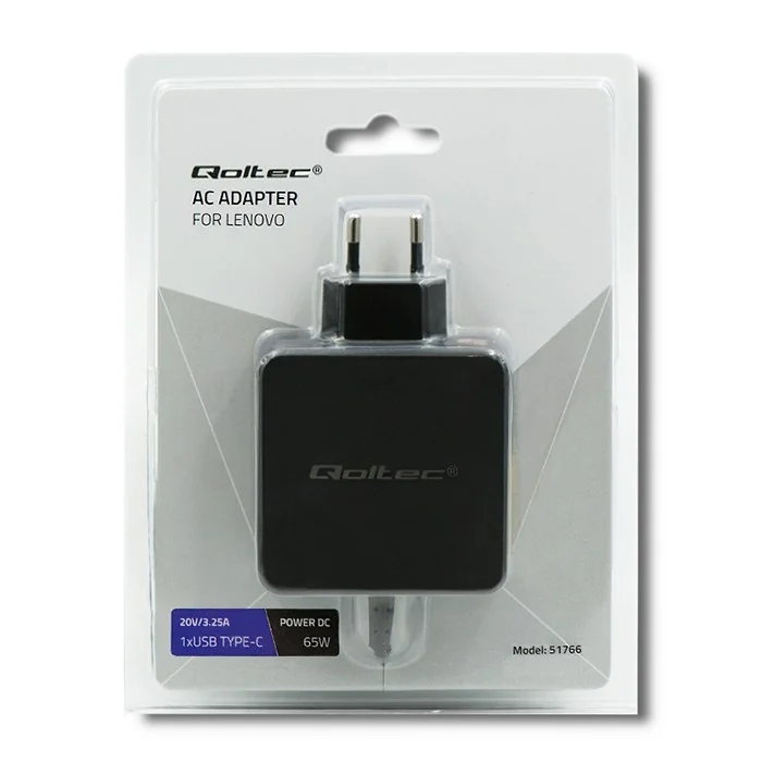 Qoltec 51766 Power adapter for Lenovo 65W | 20V |3.25A | Slim tip+pin - Image 9