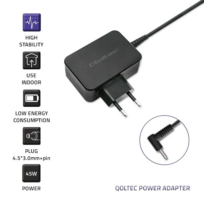 Qoltec 51026 power adapter/inverter Indoor/outdoor 65 W Black - Image 3