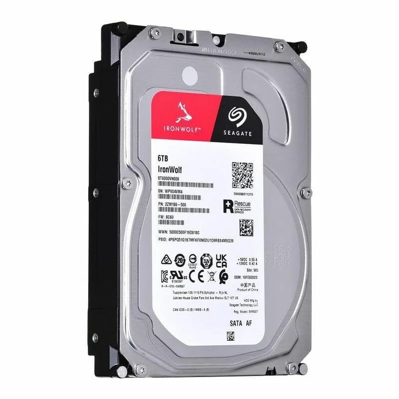 HDD SEAGATE IronWolf 6TB SATA 256 MB 5400 rpm Discs/Heads 4/8 3,5" ST6000VN006 - Image 1
