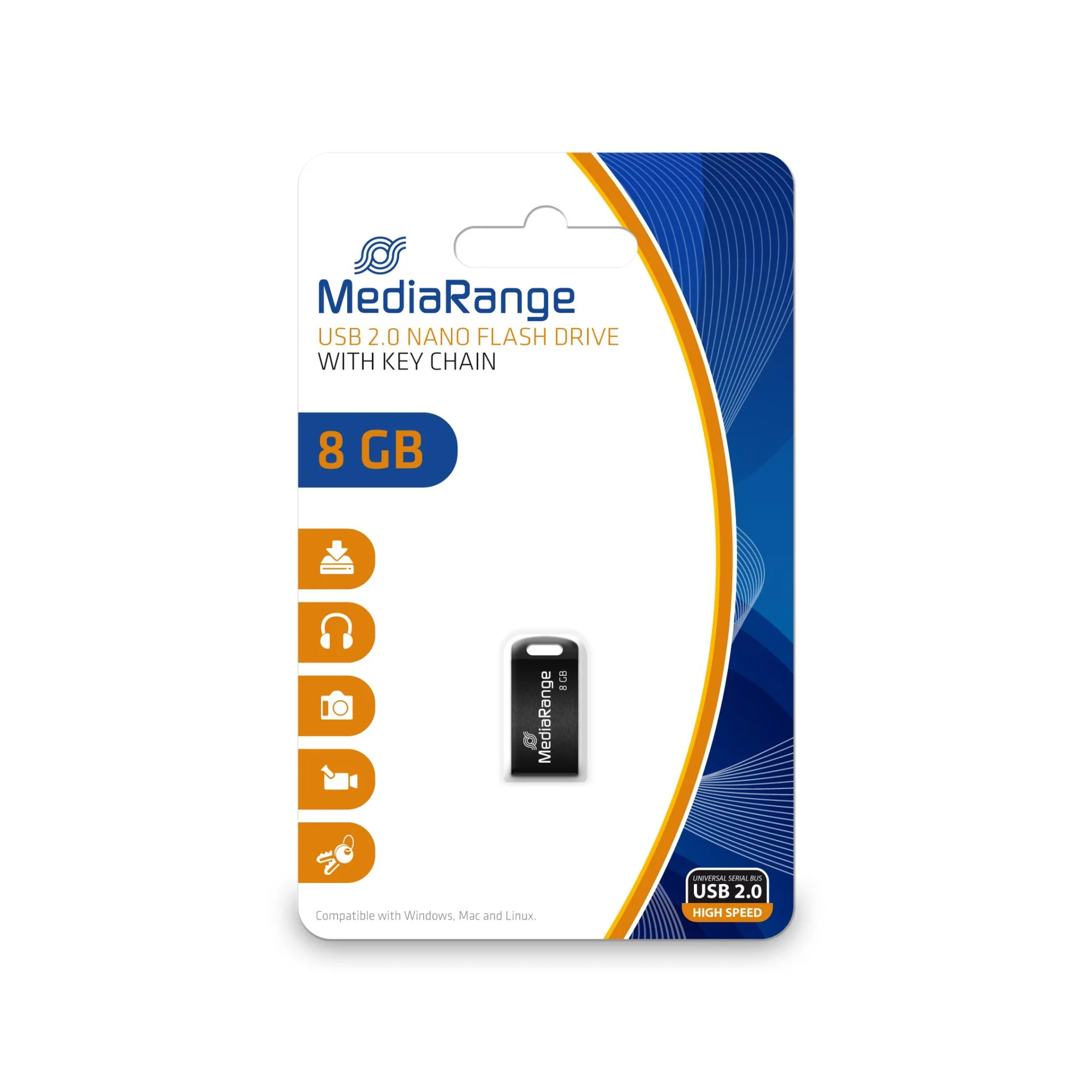 MEMORY DRIVE FLASH USB2 8GB/MR920 MEDIARANGE - Image 1