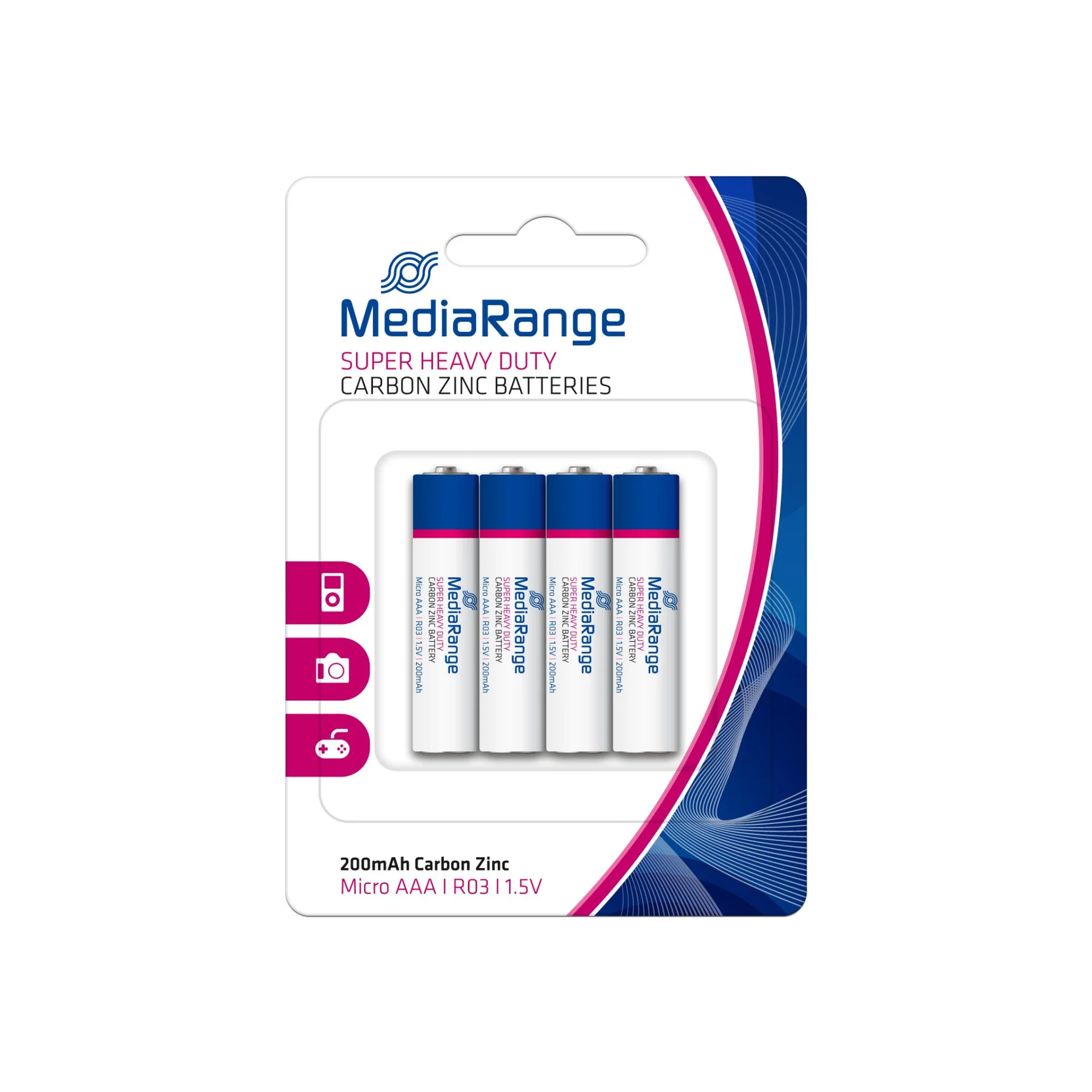 BATTERY CARBON-ZINC AAA 1.5V/4PCS MRBAT141 MEDIARANGE - Image 1