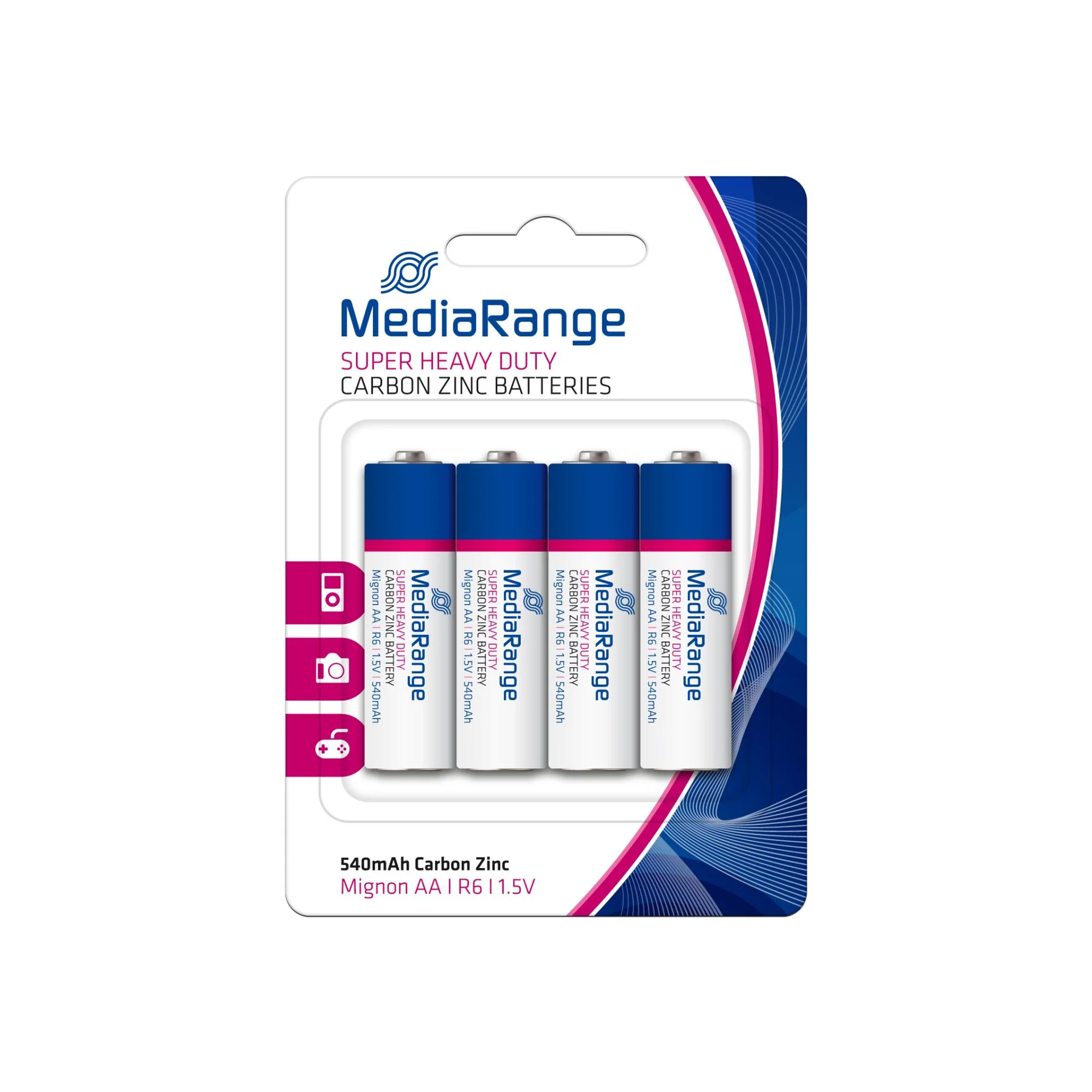 BATTERY CARBON-ZINC AA 1.5V/4PCS MRBAT144 MEDIARANGE - Image 1
