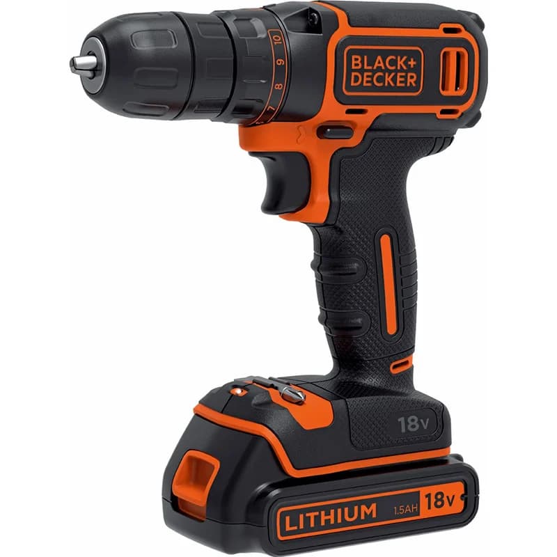 BLACK & DECKER Cordless Drill, 18V BDCDC18-QW - Image 1