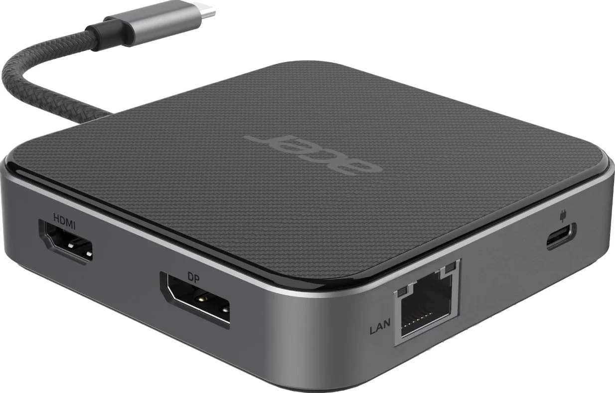 Acer 7-in-1 USB Type-C Dock Ethernet LAN (RJ-45) ports 1 DisplayPorts quantity 1 HDMI ports quantity 1 - Image 1