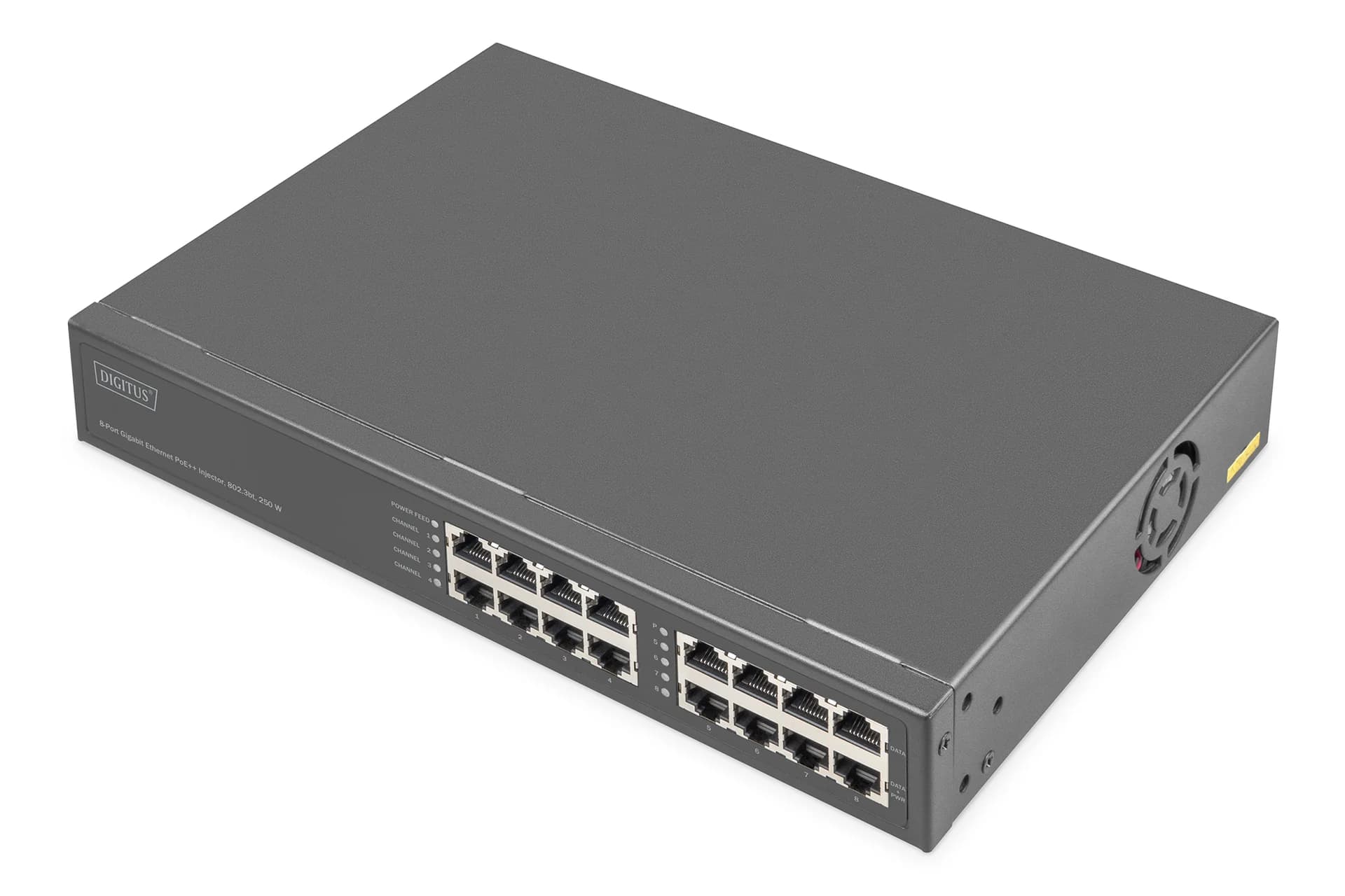 8-Port Gigabit Ethernet PoE Injector, 802.3bt, 250 W DN-95118 - Image 1