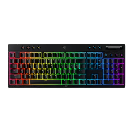 Razer BlackWidow V4 Low-profile HyperSpeed Gaming Keyboard Wireless US 2.4GHz, Bluetooth, USB-C Yellow Linear - Image 1