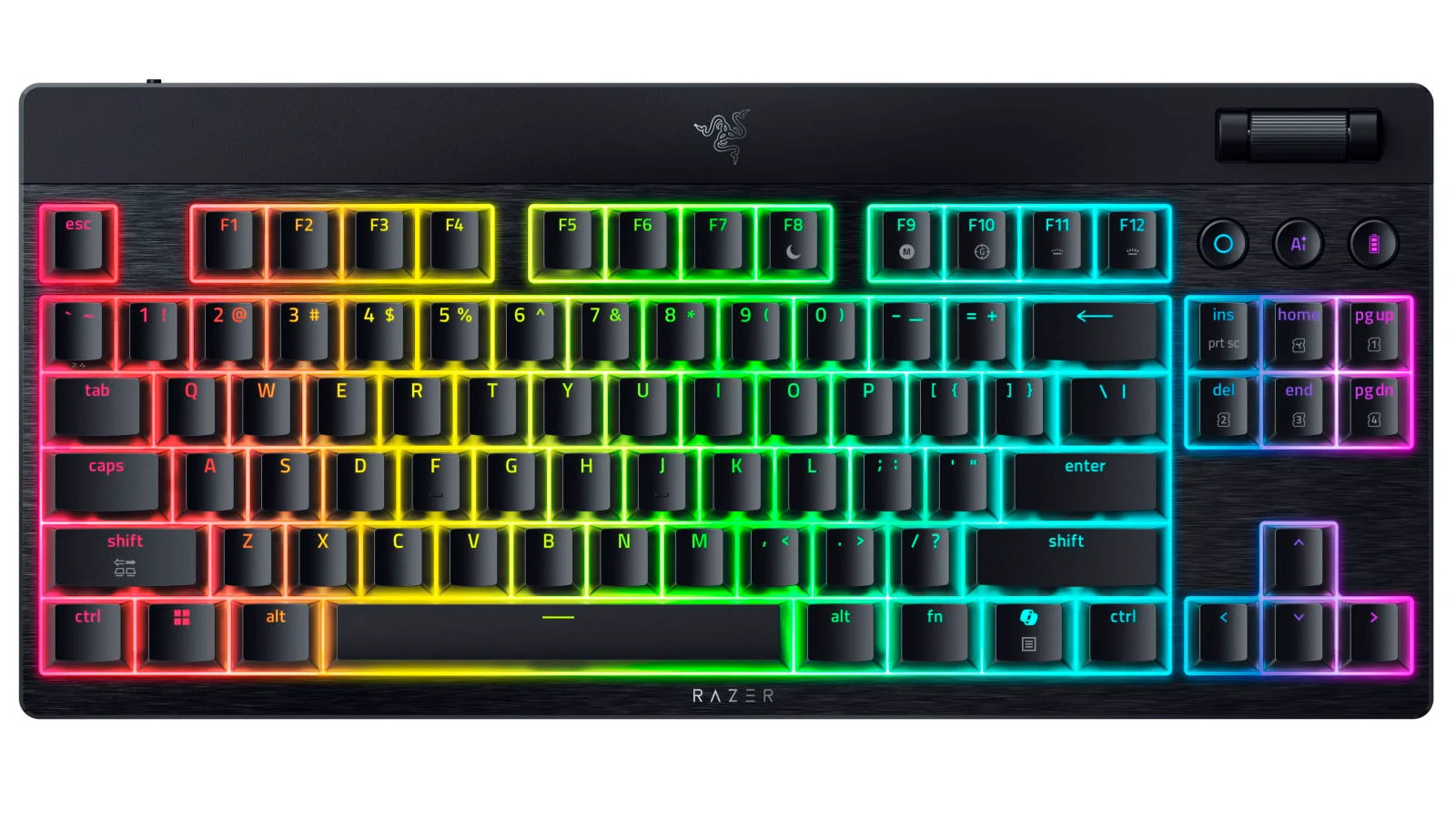 Razer BlackWidow V4 Low-Profile Tenkeyless HyperSpeed Keyboard Wireless US Bluetooth Black Yellow Switches - Image 1