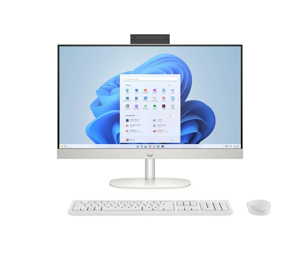 HP 24-cr0312nw AMD Ryzen™ 5 7520U 60.5 cm (23.8") 1920 x 1080 px All-in-One PC 16 GB LPDDR5-SDRAM 512 GB SSD Windows 11 Home Wi-Fi 6 (802.11ax) White - Image 1